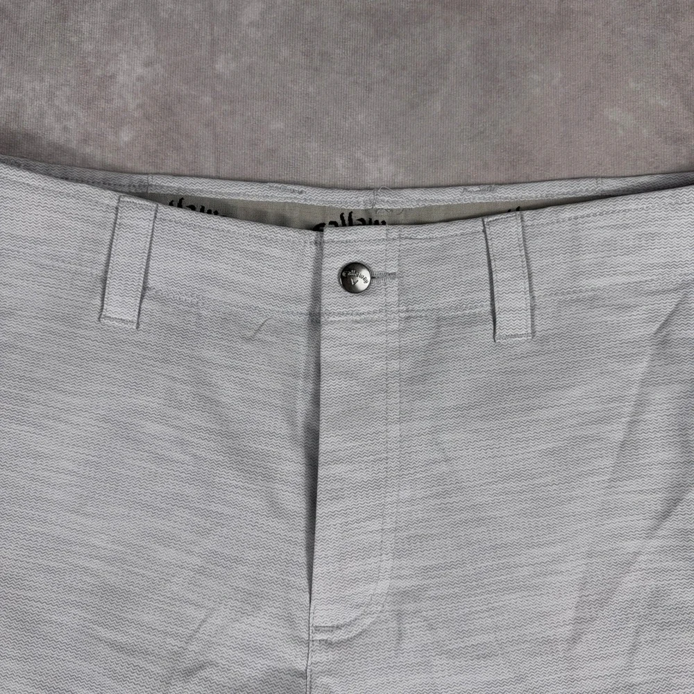 Callaway Golf Shorts Performance Stretch Chevron Textured 32 Grey Mens Active‎